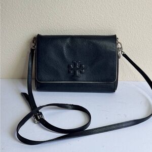 Tory Burch Black/Silver Leather Crossbody Bag